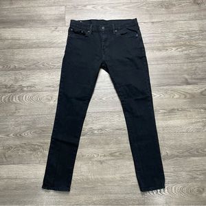 Levi's 511 Black Skinny STRETCH Denim Jeans Size 32 x 30 Black Label